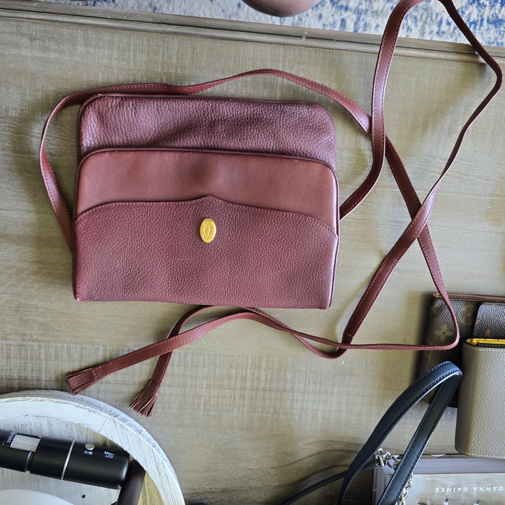 Cartier Brown Crossbody Bag with Gold Accents